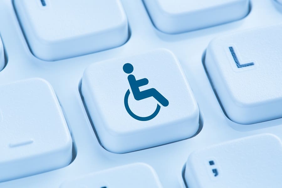 symbole de handicap sur un clavier